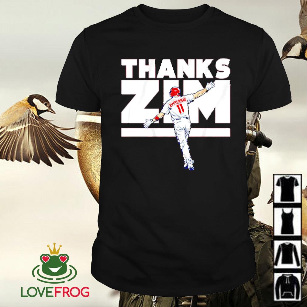 Awesome Ryan Zimmerman Thanks Zim shirt, hoodie, sweater and long