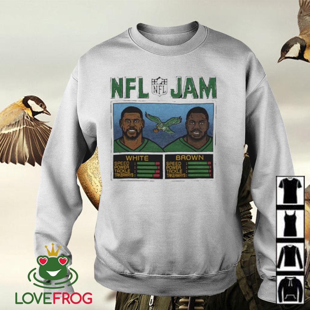 Funny NFL Jam Eagles White and Brown shirt, hoodie, sweater and