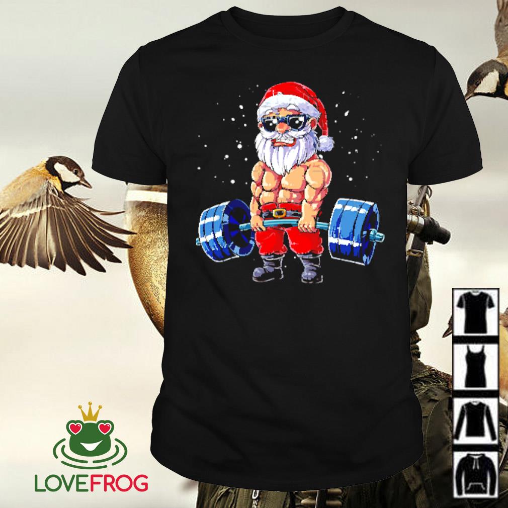 Best Santa deadlift gym Christmas shirt