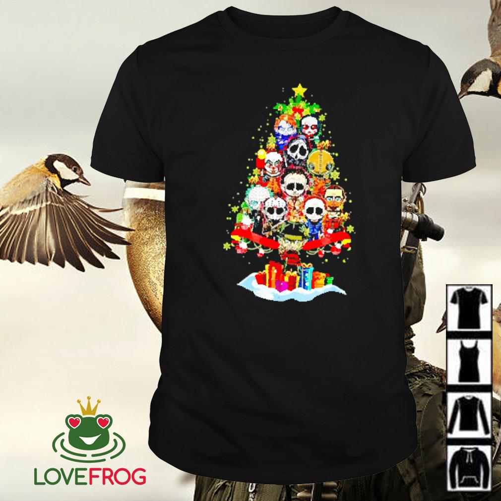Awesome Horror movie characters Christmas tree shirt