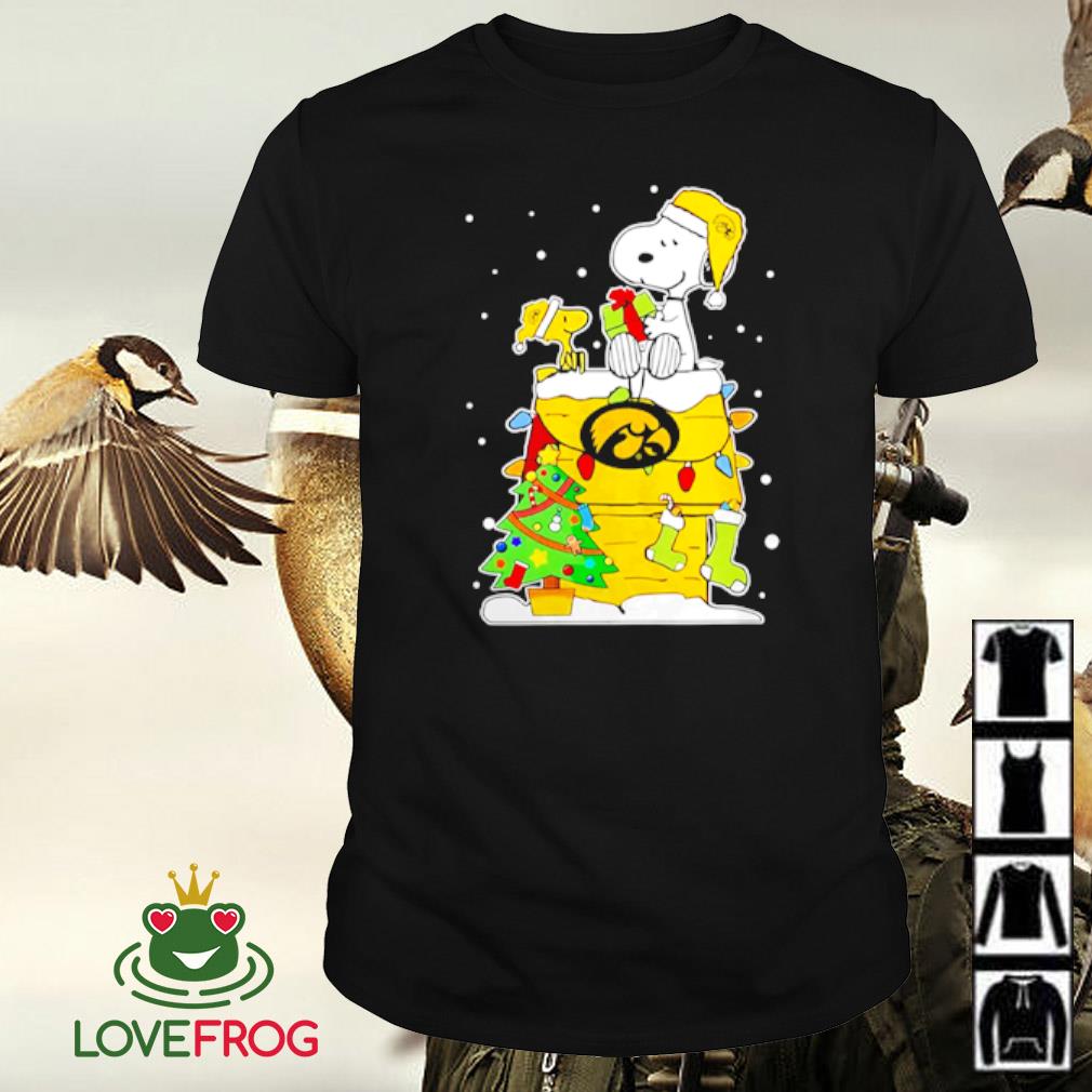 Awesome Iowa Hawkeyes Christmas Snoopy Woodstock shirt