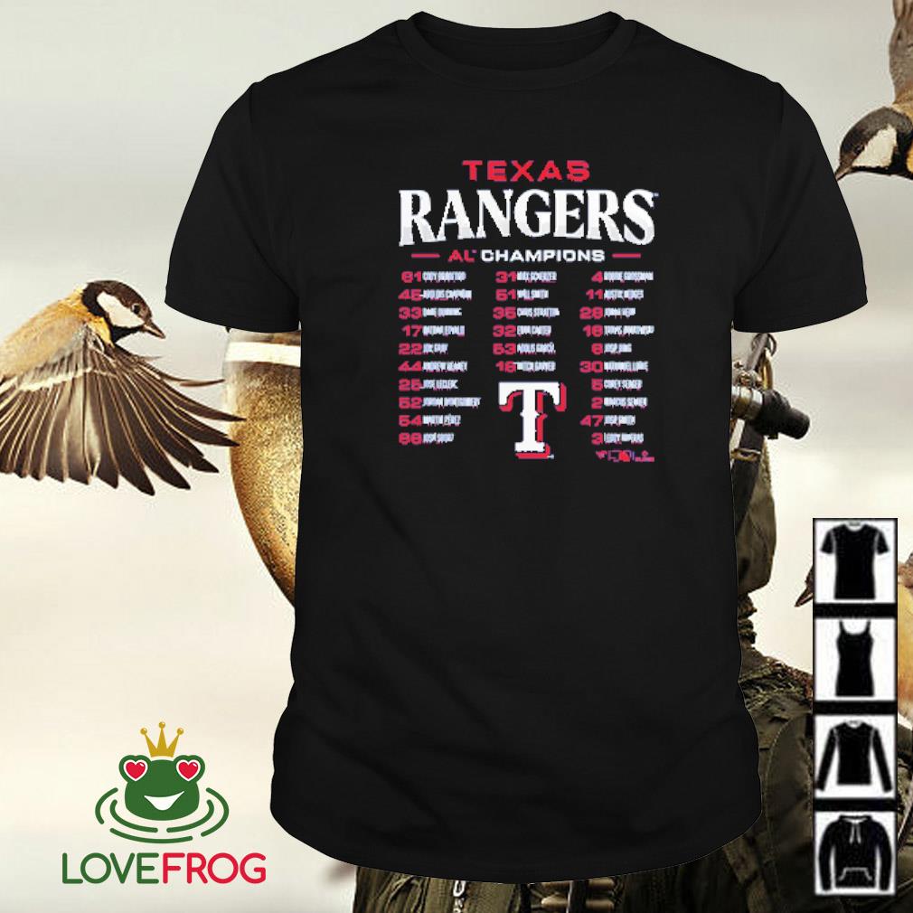 Awesome Texas Rangers 2023 American League Champions Roster shirt