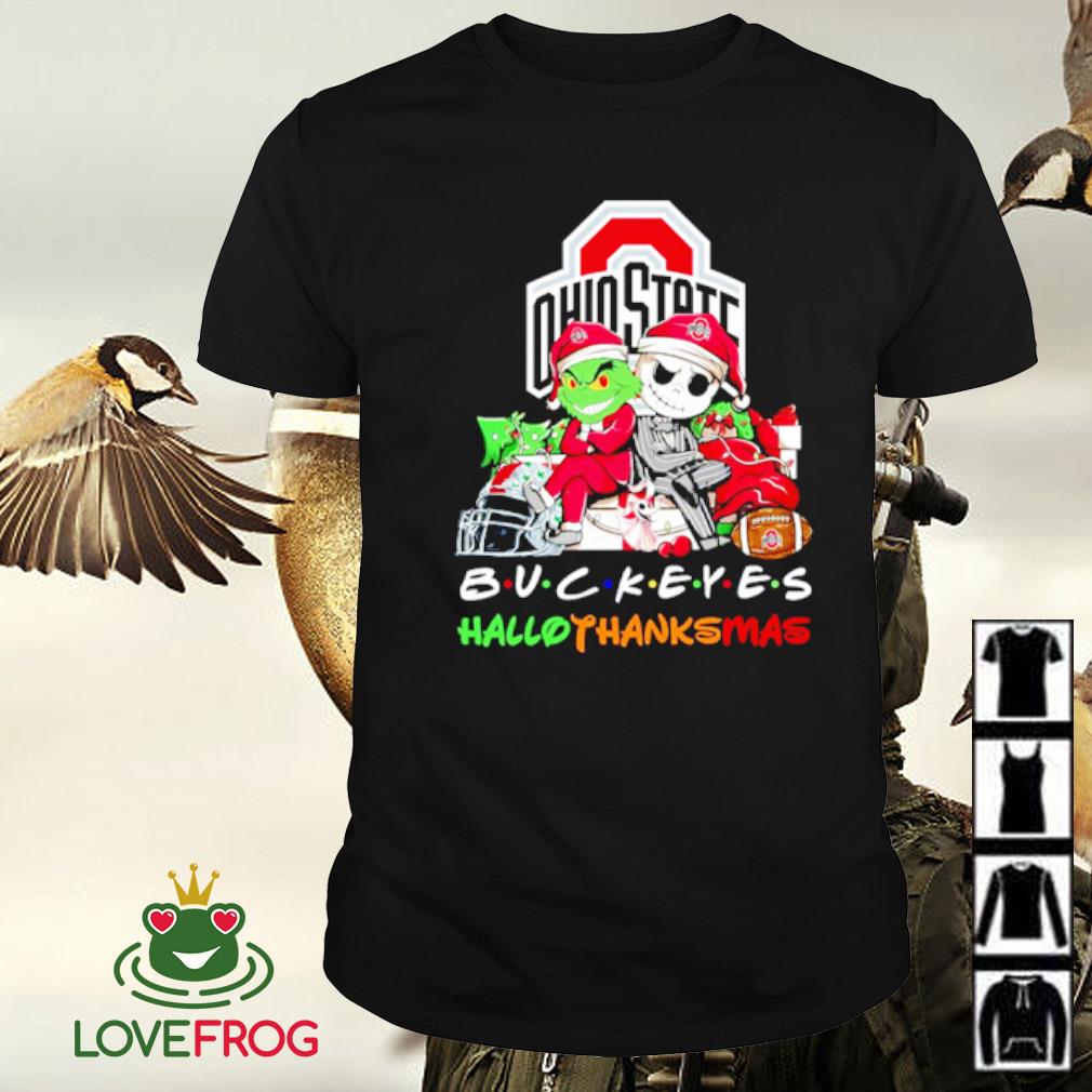 Best Grinch and Jack Skellington friends Ohio States Buckeyes Hallothanksmas shirt
