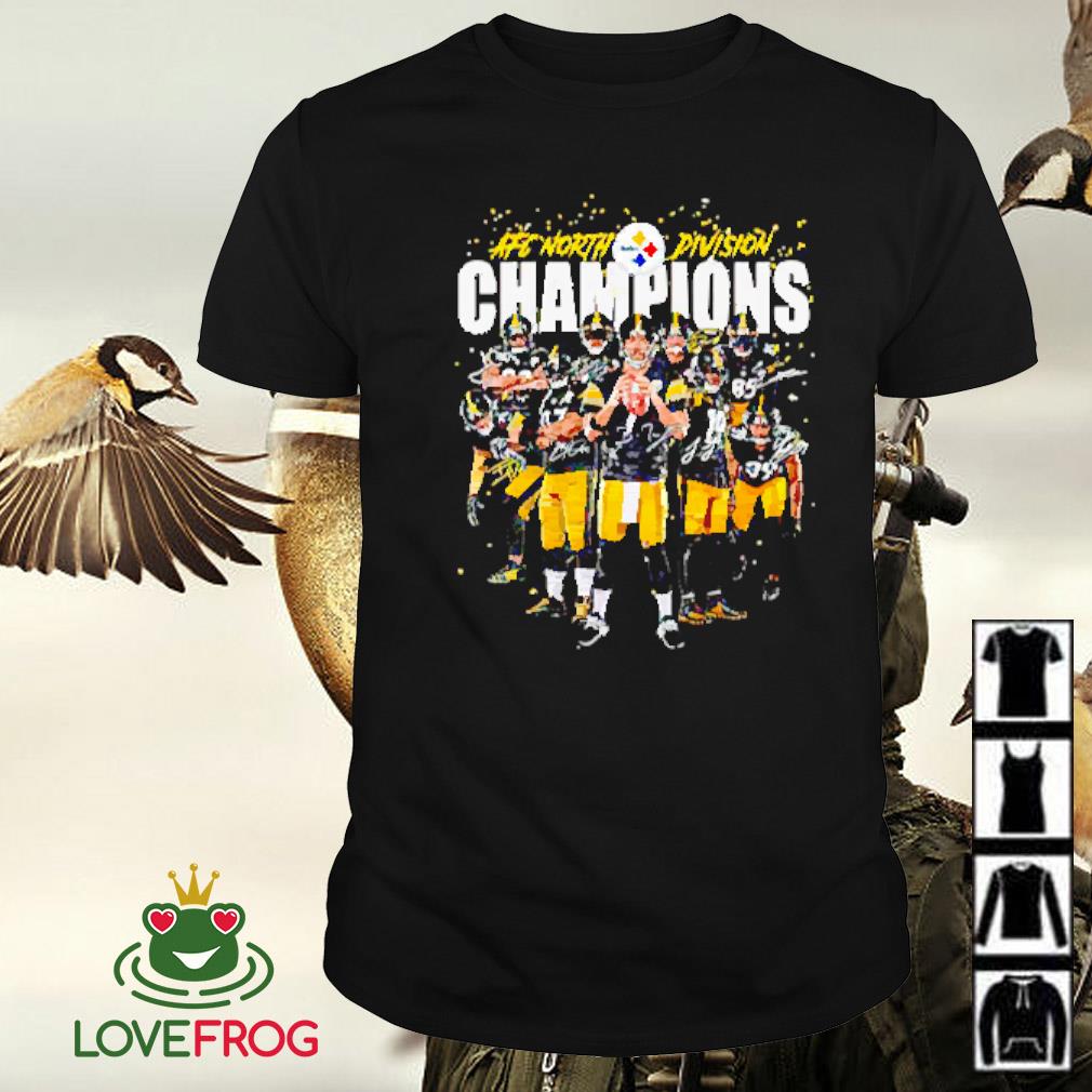 Funny AFC North Division Champions signatures Pittsburgh Steelers team football shirt