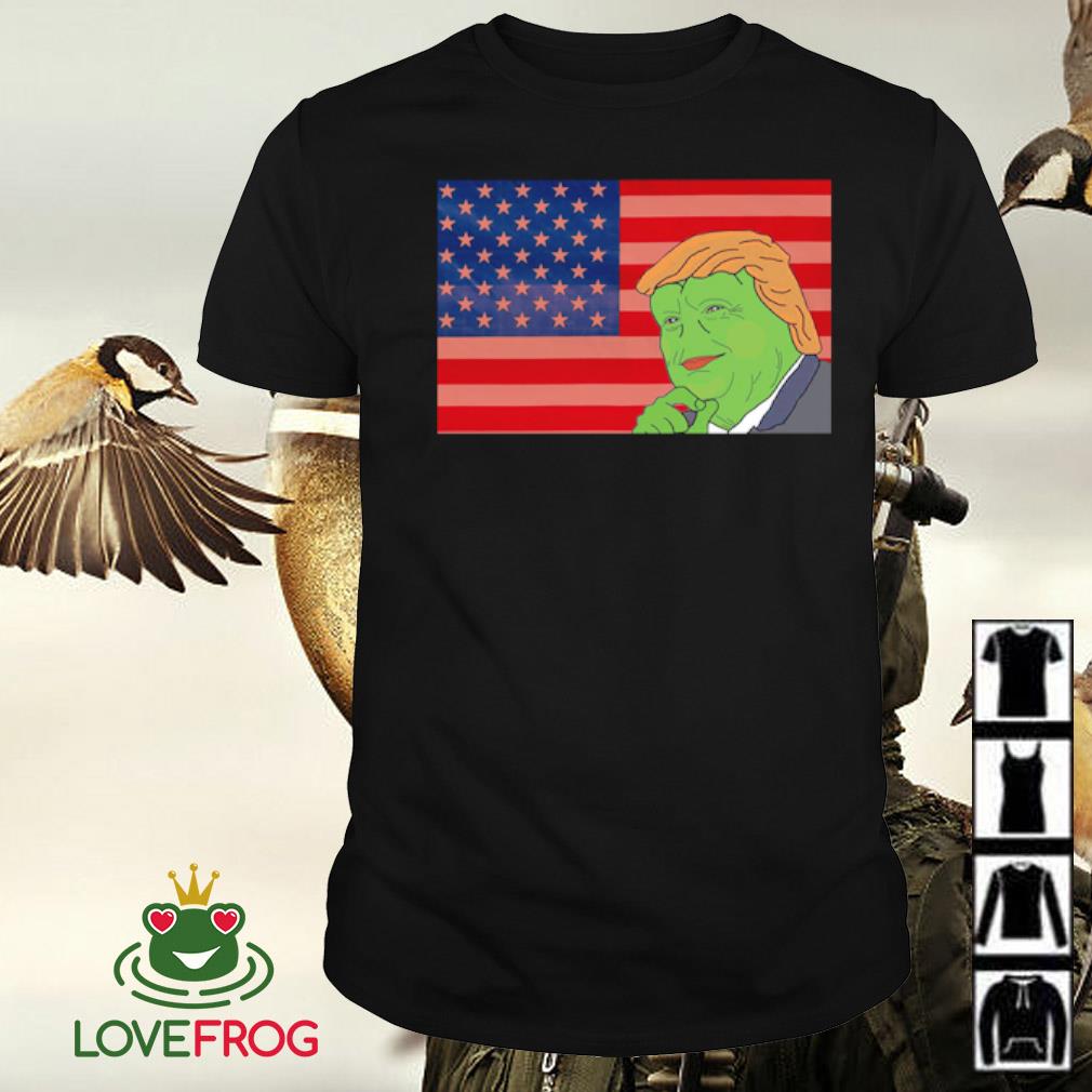 Nice Pepe the Frog Trump America flag shirt