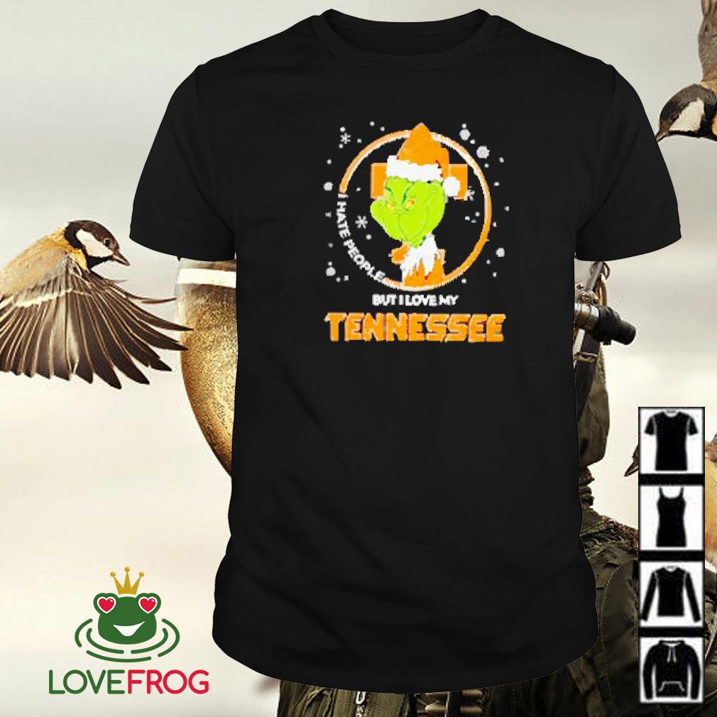 Official Christmas Grinch Santa I hate people but I love my Tennessee Volunteers shirt