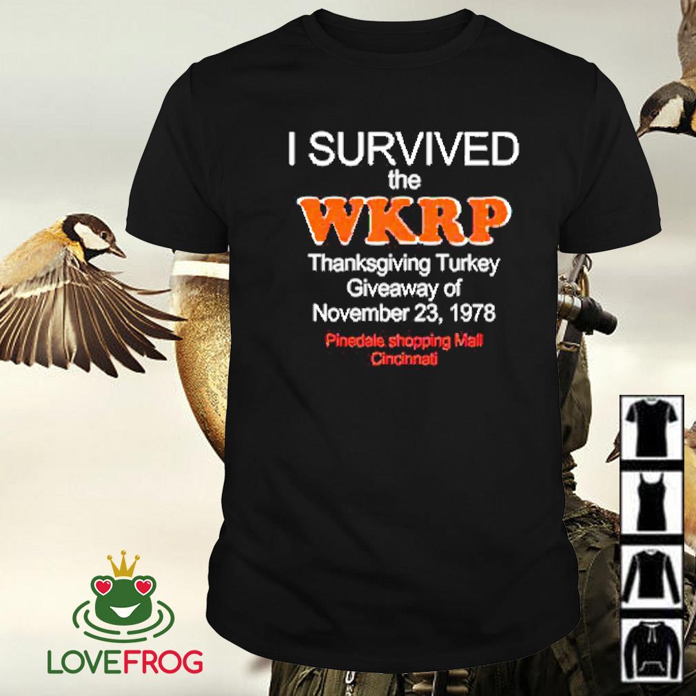Original I survived the WKRP turkey drop Thanksgiving Turkey shirt